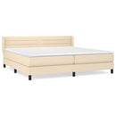 vidaXL krémszínű szövet rugós ágy matraccal 200 x 200 cm