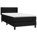 vidaXL fekete szövet rugós ágy matraccal 100 x 200 cm