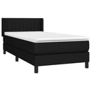 vidaXL fekete szövet rugós ágy matraccal 100 x 200 cm
