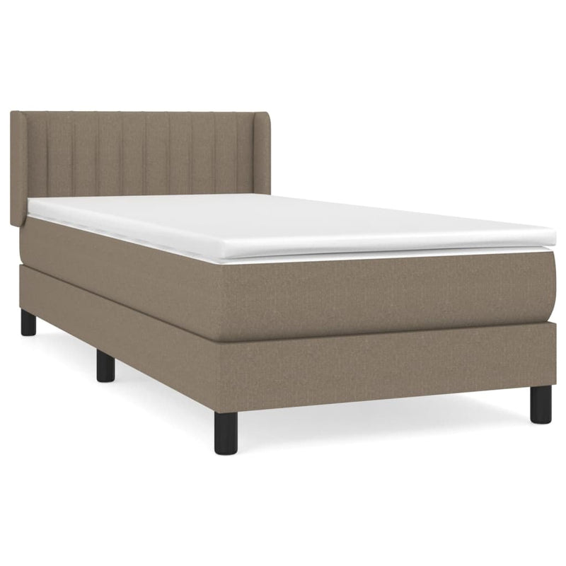 vidaXL tópszínű szövet rugós ágy matraccal 100 x 200 cm