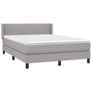vidaXL világosszürke szövet rugós ágy matraccal 140 x 190 cm