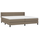 vidaXL tópszínű szövet rugós ágy matraccal 200 x 200 cm