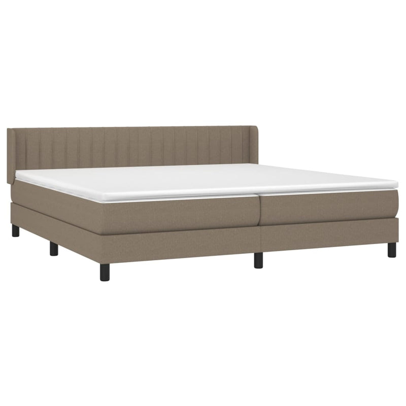vidaXL tópszínű szövet rugós ágy matraccal 200 x 200 cm