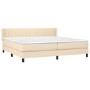 vidaXL krémszínű szövet rugós ágy matraccal 200 x 200 cm