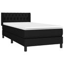 vidaXL fekete szövet rugós ágy matraccal 90x190 cm
