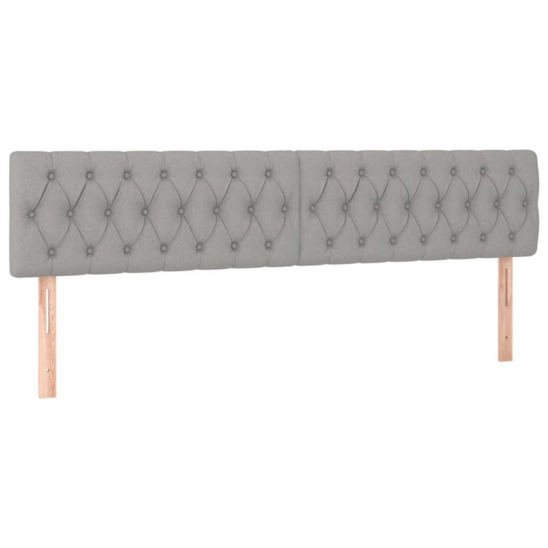 vidaXL világosszürke szövet rugós ágy matraccal 200 x 200 cm