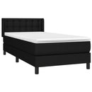 vidaXL fekete szövet rugós ágy matraccal 90x190 cm