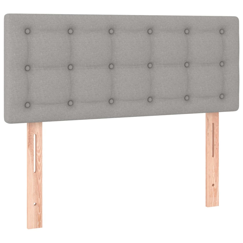 vidaXL világosszürke szövet rugós ágy matraccal 90 x 200 cm