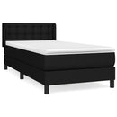 vidaXL fekete szövet rugós ágy matraccal 90x200 cm