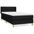 vidaXL fekete szövet rugós ágy matraccal 100 x 200 cm