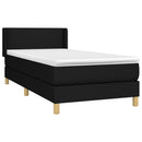 vidaXL fekete szövet rugós ágy matraccal 100 x 200 cm