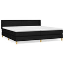 vidaXL fekete szövet rugós ágy matraccal 200 x 200 cm