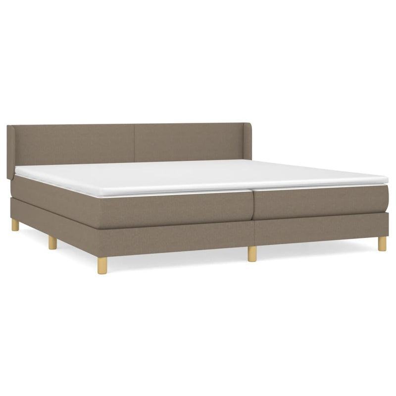 vidaXL tópszínű szövet rugós ágy matraccal 200 x 200 cm