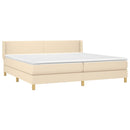 vidaXL krémszínű szövet rugós ágy matraccal 200 x 200 cm
