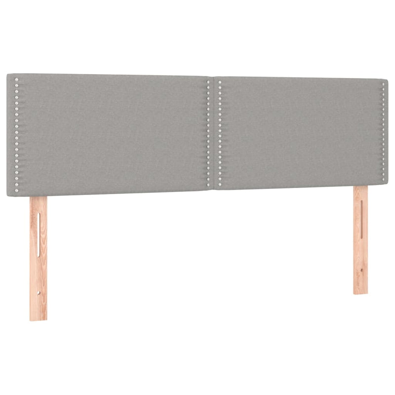 vidaXL világosszürke szövet rugós ágy matraccal 140 x 190 cm