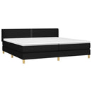 vidaXL fekete szövet rugós ágy matraccal 200 x 200 cm