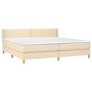 vidaXL krémszínű szövet rugós ágy matraccal 200 x 200 cm