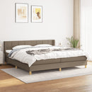 vidaXL tópszínű szövet rugós ágy matraccal 200 x 200 cm