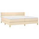 vidaXL krémszínű szövet rugós ágy matraccal 200 x 200 cm