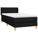 vidaXL fekete szövet rugós ágy matraccal 100 x 200 cm