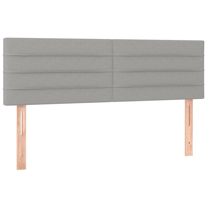 vidaXL világosszürke szövet rugós ágy matraccal 140 x 190 cm