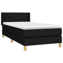 vidaXL fekete szövet rugós ágy matraccal 90x190 cm