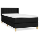 vidaXL fekete szövet rugós ágy matraccal 100 x 200 cm
