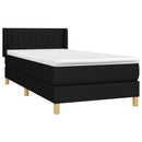 vidaXL fekete szövet rugós ágy matraccal 100 x 200 cm