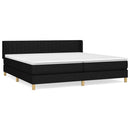 vidaXL fekete szövet rugós ágy matraccal 200 x 200 cm