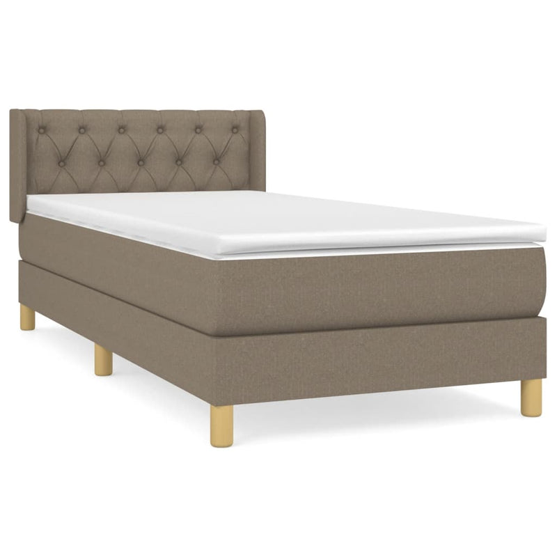 vidaXL tópszínű szövet rugós ágy matraccal 80 x 200 cm
