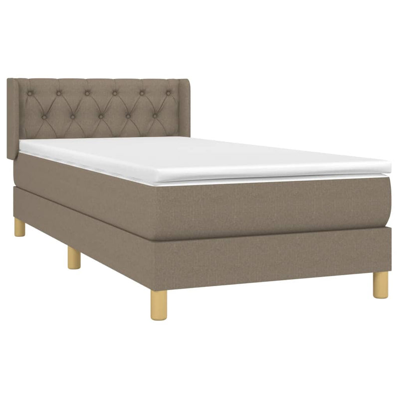 vidaXL tópszínű szövet rugós ágy matraccal 80 x 200 cm