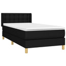 vidaXL fekete szövet rugós ágy matraccal 90x190 cm