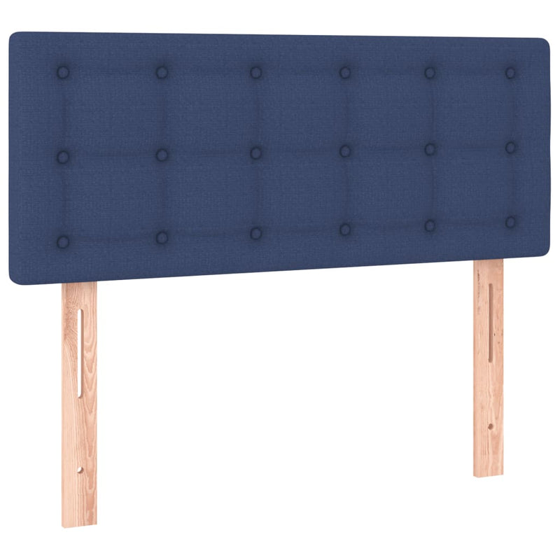 vidaXL kék szövet rugós ágy matraccal 90 x 200 cm
