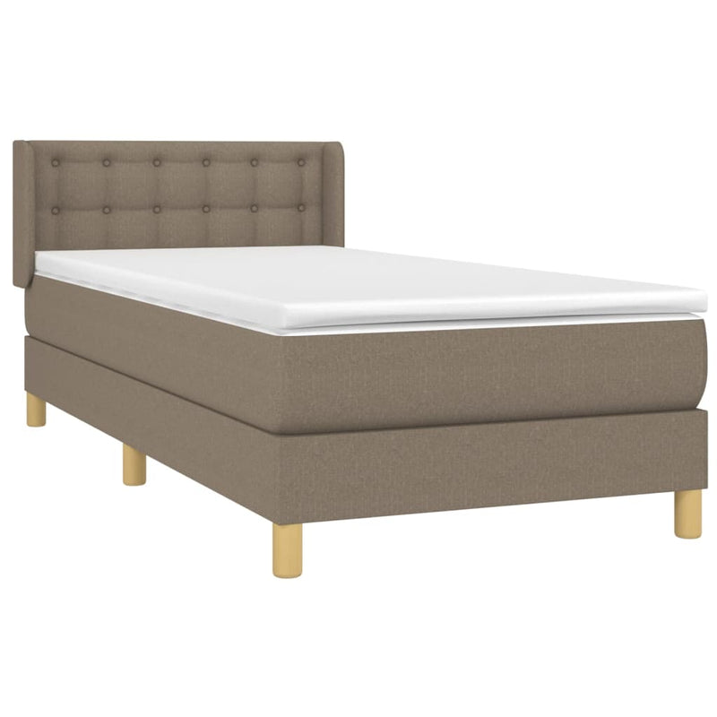 vidaXL tópszínű szövet rugós ágy matraccal 100 x 200 cm