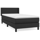 vidaXL fekete műbőr rugós ágy matraccal 80 x 200 cm