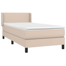 vidaXL cappuccino színű műbőr rugós ágy matraccal 80 x 200 cm