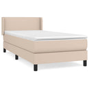 vidaXL cappuccino színű műbőr rugós ágy matraccal 90 x 190 cm