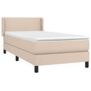 vidaXL cappuccino színű műbőr rugós ágy matraccal 90 x 190 cm