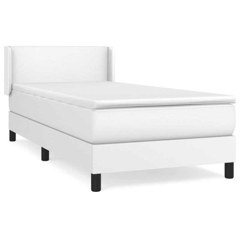 vidaXL fehér műbőr rugós ágy matraccal 100 x 200 cm