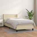 vidaXL krémszínű műbőr rugós ágy matraccal 100 x 200 cm