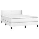 vidaXL fehér műbőr rugós ágy matraccal 140x190 cm