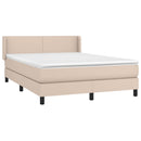 vidaXL cappuccino színű műbőr rugós ágy matraccal 140 x 190 cm