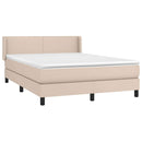 vidaXL cappuccino színű műbőr rugós ágy matraccal 140 x 190 cm