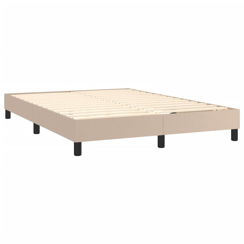 vidaXL cappuccino színű műbőr rugós ágy matraccal 140 x 190 cm