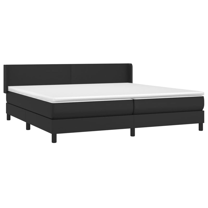 vidaXL fehér műbőr rugós ágy matraccal 200 x 200 cm