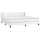 vidaXL fehér műbőr rugós ágy matraccal 200 x 200 cm