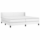 vidaXL fehér műbőr rugós ágy matraccal 200 x 200 cm