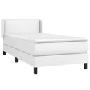 vidaXL fehér műbőr rugós ágy matraccal 100 x 200 cm
