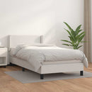 vidaXL fehér műbőr rugós ágy matraccal 100 x 200 cm