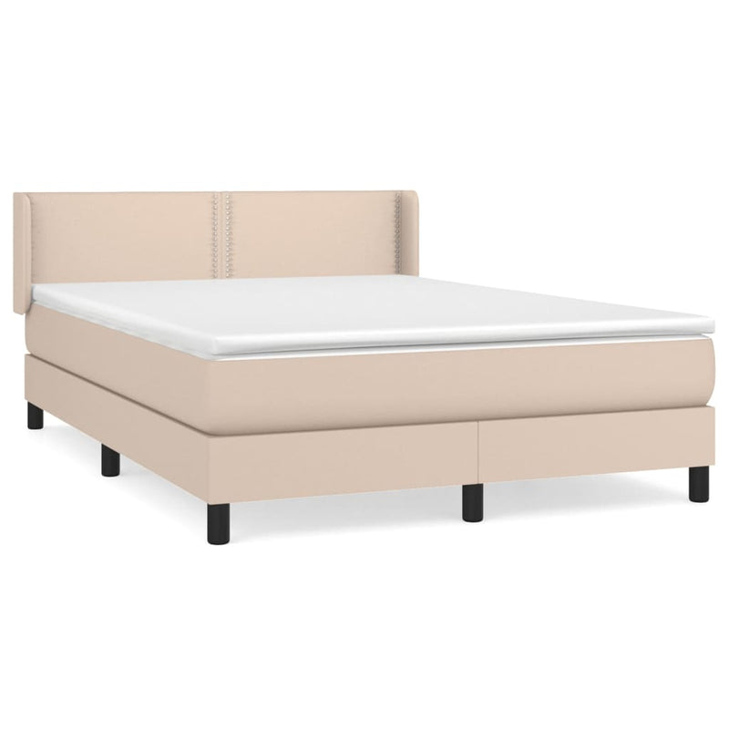vidaXL cappuccino színű műbőr rugós ágy matraccal 140 x 200 cm
